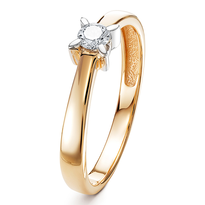 Кольцо, золото, бриллиант, 378-1100